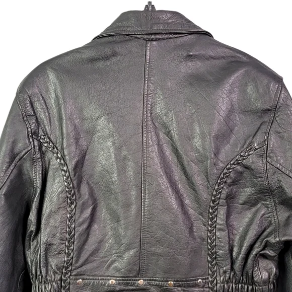 Leather Vintage 80's Biker Motorcycle Bikercore Rock N Roll Negan Jacket XXL - Picture 7 of 13